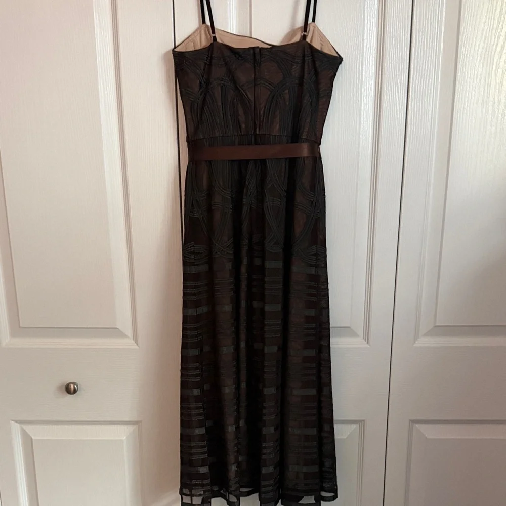 BCBGMaxAzria Black Midi Dress with Lace Overlay - Picture 4 of 5